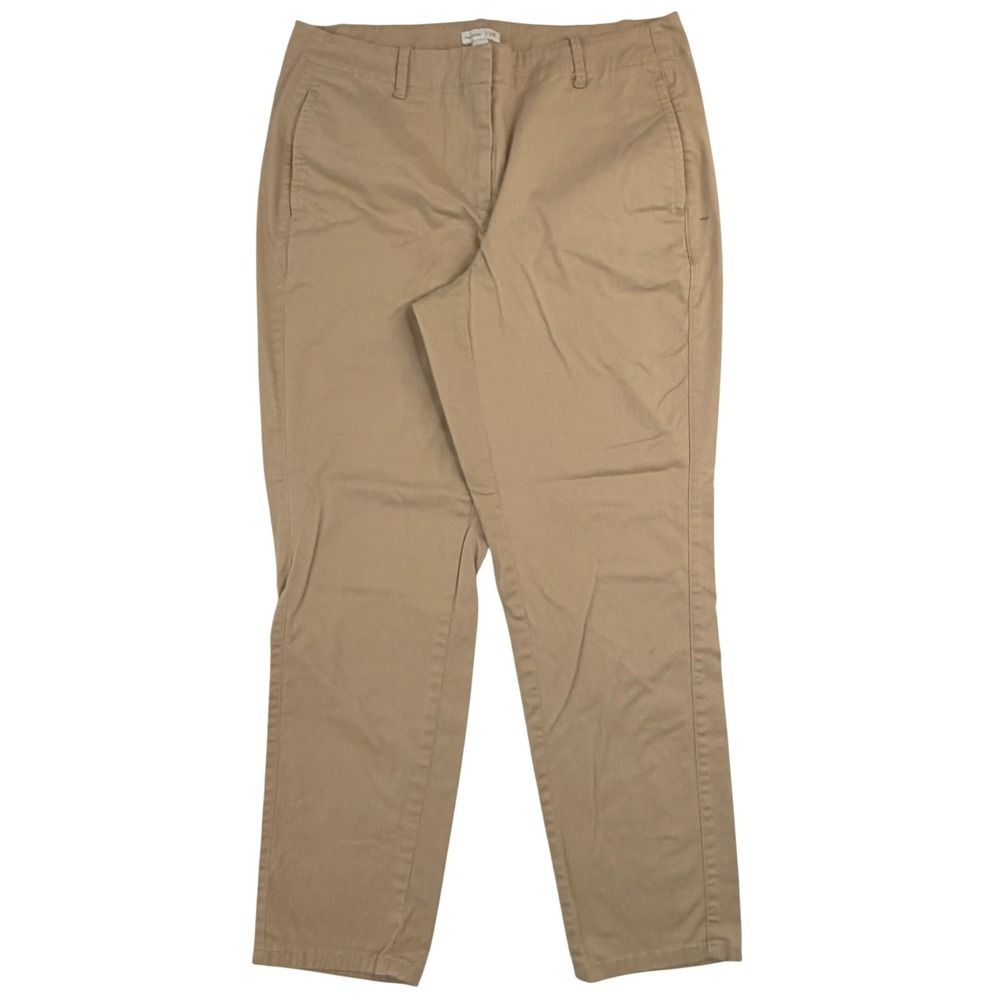 Gap Womens Khaki Tan Chino Trousers Straight Leg Stretch Pants Sz 8 Office